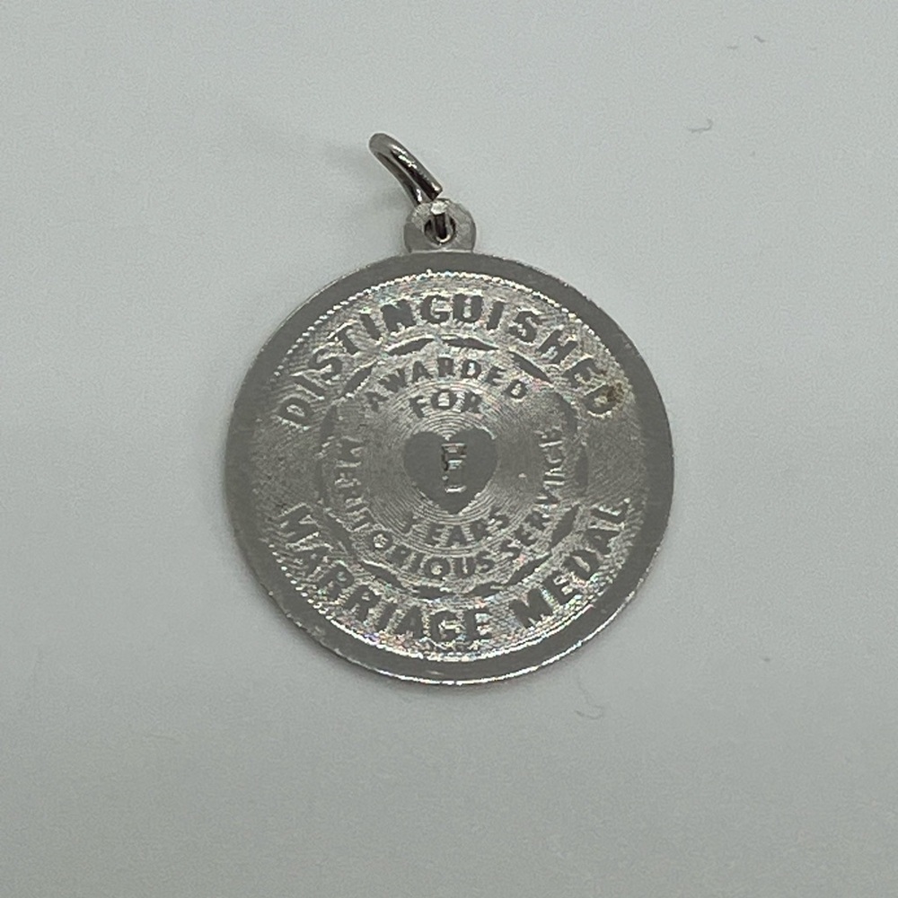 Vtg 925 Sterling Silver 5 Year Anniversary Distinguished Marriage Charm Pendant
